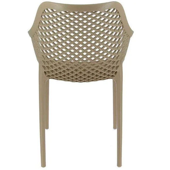 Hot RETIF Fauteuil Empilable D'Ext Rieur En Polypropyl Ne Air Coloris Taupe Par 4