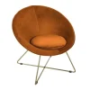 Discount RETIF Fauteuil En Velours Ambre Et Pieds En M Tal Dor