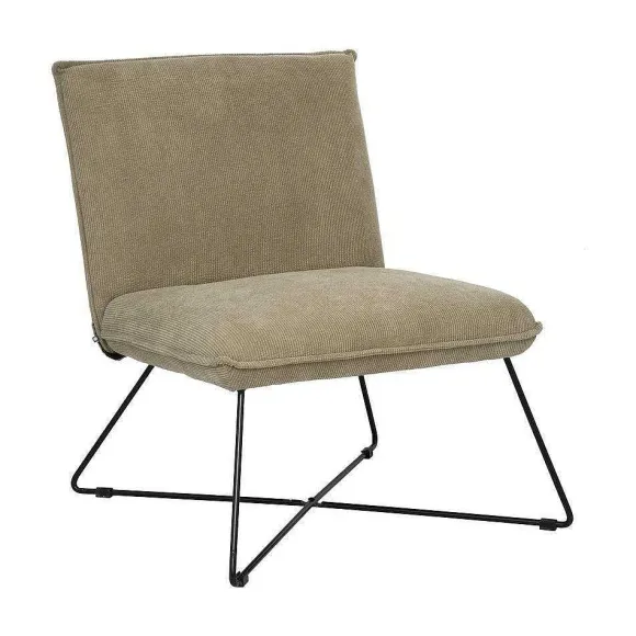 Best RETIF Fauteuil En Velours C Tel Beige Et Pieds En M Tal Noir