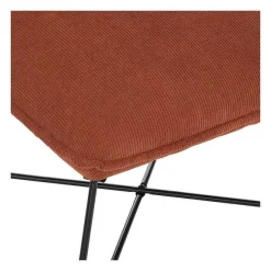New RETIF Fauteuil En Velours C Tel Terracotta Et Pieds En M Tal Noir