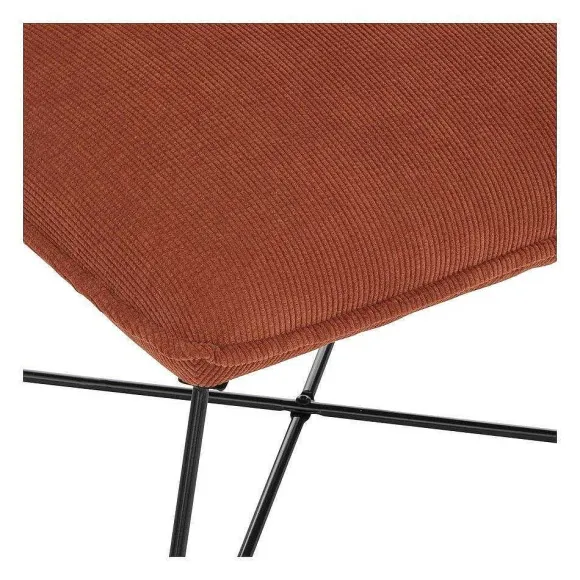 New RETIF Fauteuil En Velours C Tel Terracotta Et Pieds En M Tal Noir