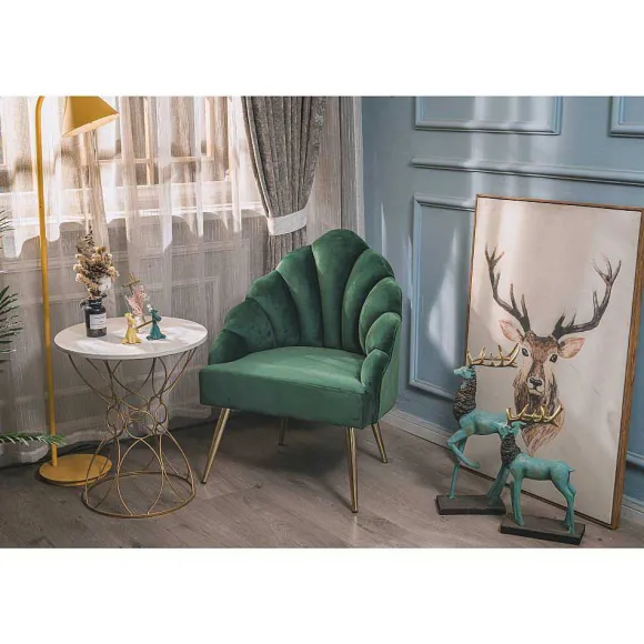 Fashion RETIF Fauteuil Lounge Vert Design, Pieds En M Tal, 63 X 60 X 89 Cm