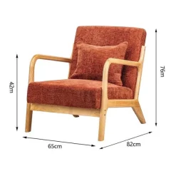 Hot RETIF Fauteuil Scandinave Avec Structure Bois Et Tissu 66X84X75Cm