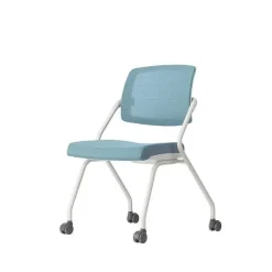 Cheap RETIF Fauteuil Visiteur Assise En Tissu Et Dossier R Sille Basculant Bleu