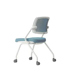 Cheap RETIF Fauteuil Visiteur Assise En Tissu Et Dossier R Sille Basculant Bleu