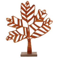 Hot RETIF Feuille Orange Sur Socle L 40 X P 8 X H47Cm