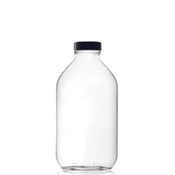 Best Sale RETIF Flacon 500 Ml Transparent Col Large En Verre Avec Bouchon Noir Lot De 3