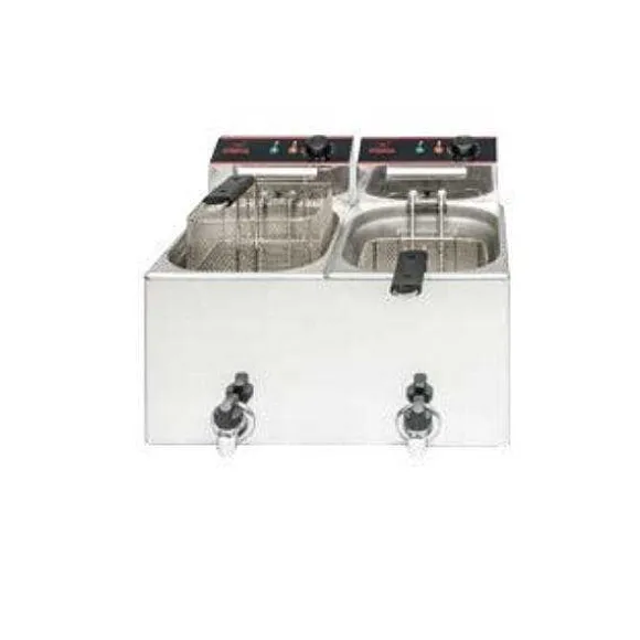 Best Sale RETIF Friteuse Double Cuve 10 Litres Avec Couvercle Inox Et Avec Robinet De Vidange