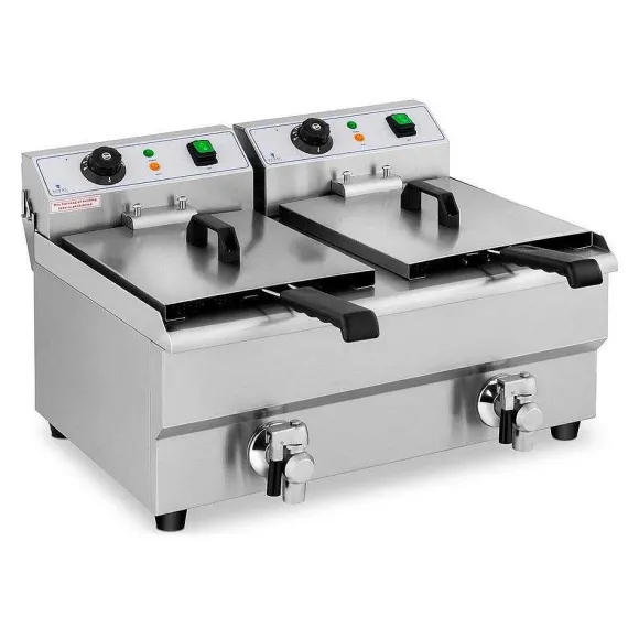 Shop RETIF Friteuse Lectrique Professionnelle Restaurant 2X10 Litres Robinets De Vidan