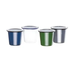 Best RETIF Gobelet En Acier Emaill Gris Et Noir 310Ml Lot De 6