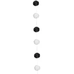 Store RETIF Guirlande 6 Fleurs Papier De Soie 3,5 M Ass Neige Et Noir - Par 6 Lots De 1