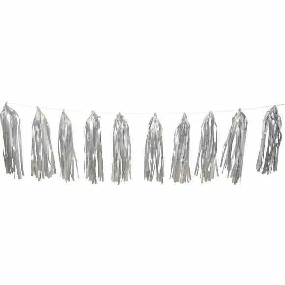 Clearance RETIF Guirlande 20 Tassels 34 Cm Argent - Par 6 Lots De 1