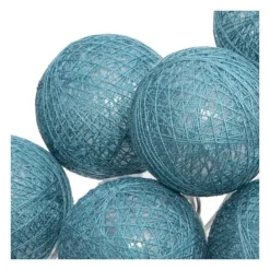 Discount RETIF Guirlande D Corative Piles 10 Led Boules En Coton Bleu 6Xl 165Cm