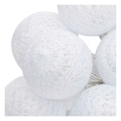 Best Sale RETIF Guirlande D Corative Piles 10 Led Boules En Coton Blanc 6Xl 165Cm