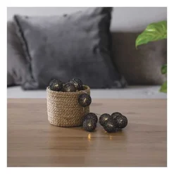 Sale RETIF Guirlande D Corative Piles 16 Led Boules En Coton Noir Paillet 3,5Xl 255Cm