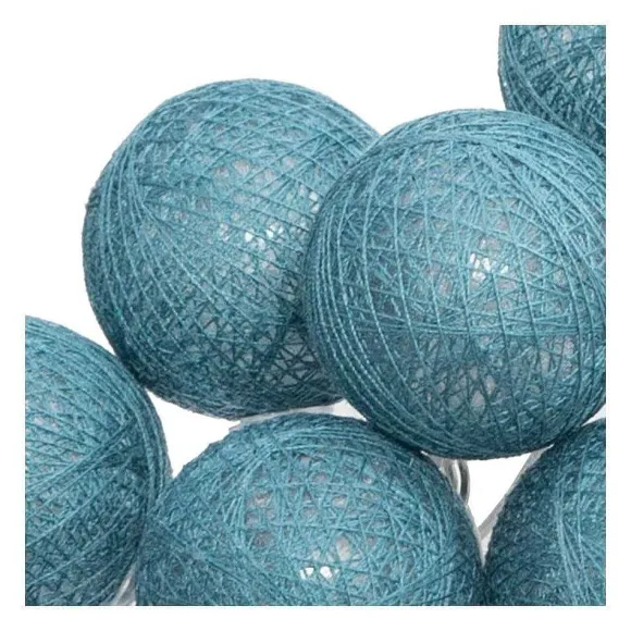 Flash Sale RETIF Guirlande D Corative Piles 16 Led Boules En Coton Bleu 3,5Xl 255Cm