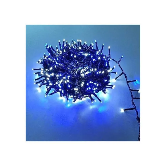New RETIF Guirlande Lumineuse Ext Rieur 12M 500 Led Blanc Froid & Bleu 8 Jeux De Lumi Re
