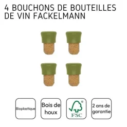 Cheap RETIF Lot De 4 Bouchons En Li Ge Fackelmann Gamme Z Ro