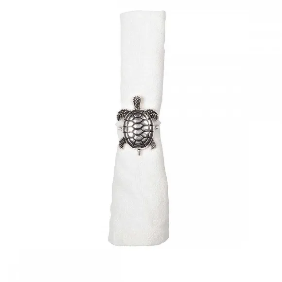Clearance RETIF Lot De 4 Ronds De Serviette Tortues Argent