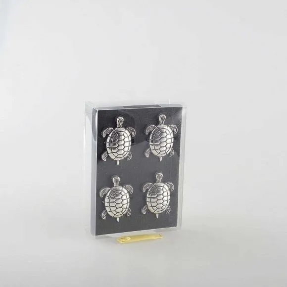 Clearance RETIF Lot De 4 Ronds De Serviette Tortues Argent