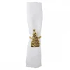 Fashion RETIF Lot De 4 Ronds De Serviette Sapin Dore