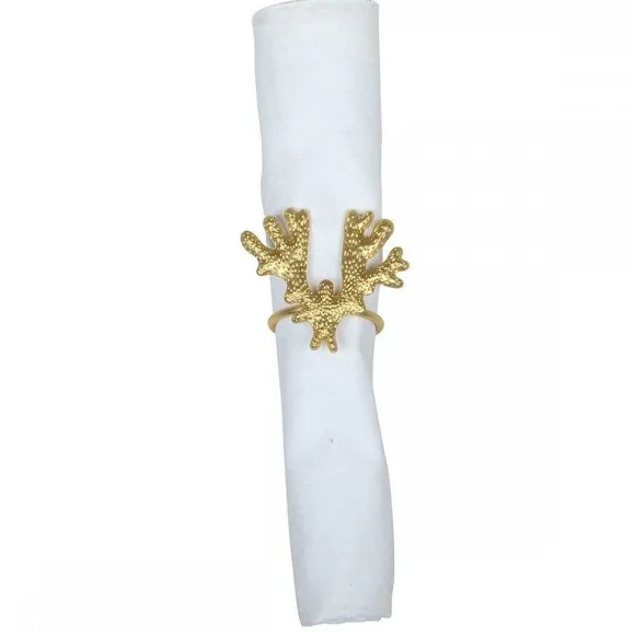 Discount RETIF Lot De 4 Ronds De Serviettes Corail