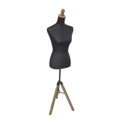 Shop RETIF Mannequin D Coratif Sur Tr Pied Buste Bleu Fonc En M Tal Et Bois H160Cm
