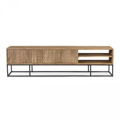 Cheap RETIF Meuble Bas De Pr Sentation En Manguier Massif Sculpt
