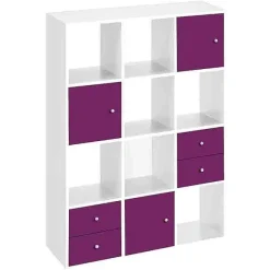 Cheap RETIF Meuble Biblioth Que Cases - Blanc