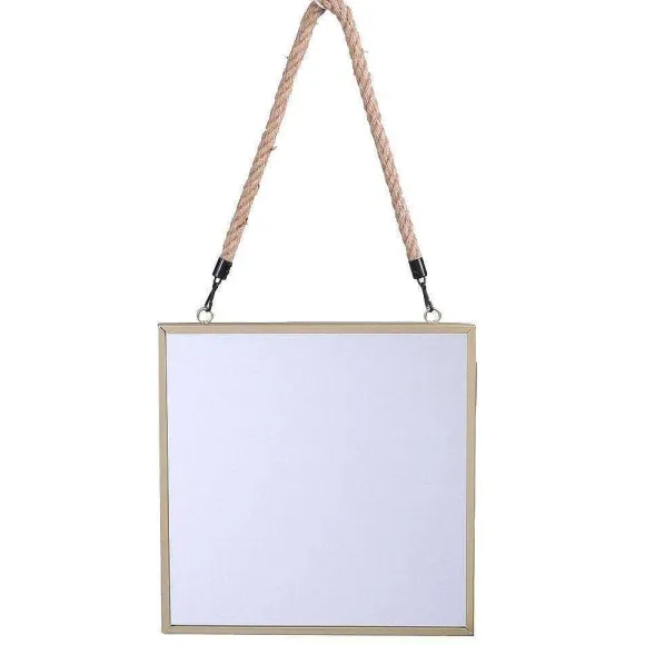 New RETIF Miroir Carr Cadre Noir Ou Or Avec Corde