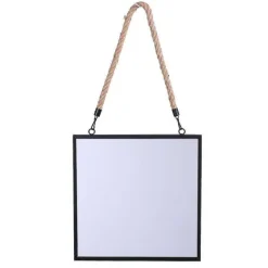 New RETIF Miroir Carr Cadre Noir Ou Or Avec Corde