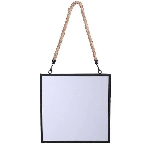 New RETIF Miroir Carr Cadre Noir Ou Or Avec Corde