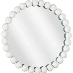 Clearance RETIF Miroir Perles Bois Blanc 33,5Cm