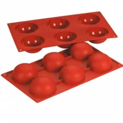 New RETIF Moule Demi Sph Re Diam Tre 4X2 Cm Silicone Rouge 17,5X30 Cm - Par 1