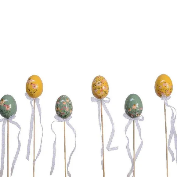 Clearance RETIF Oeufs De P Ques Sur Pique Decor Fleurs Sauvages - Par 6