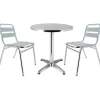Cheap RETIF Pack Table Ronde Et 2 Chaises D'Ext Rieur Bruxelles En Aluminium
