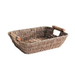 Flash Sale RETIF Panier Naturel Rectangle Anses Bois L33Xp26Xh9Cm