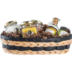 Online RETIF Panier Ovale En Feuilles Tress Es Naturelles Et Noires 31X20.5X7.5Cm