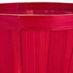 Hot RETIF Panier Rond Bambou Rouge D22Xh12,5Cm