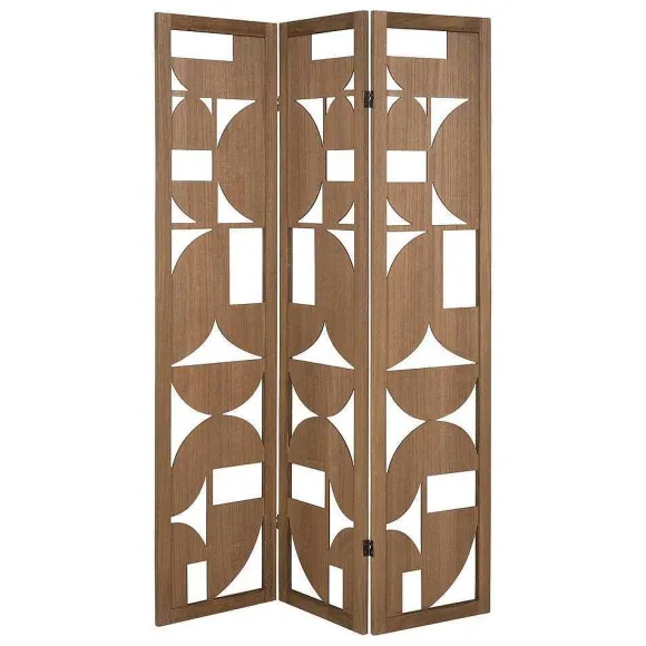 Outlet RETIF Paravent En Bois Marron Design Graphique Moderne H170Cm