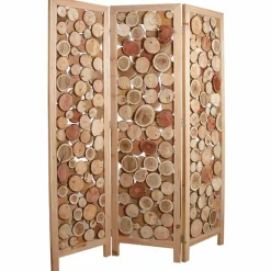 Best Sale RETIF Paravent En Rondin De Pin 3 Panneaux 147 X 179 Cm