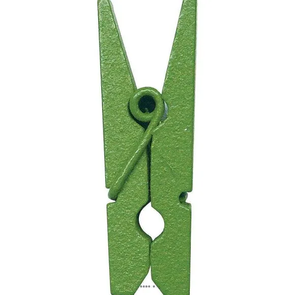 Store RETIF Pinces X12 En Bois Colore Vert H3 5Cm Vert Anis