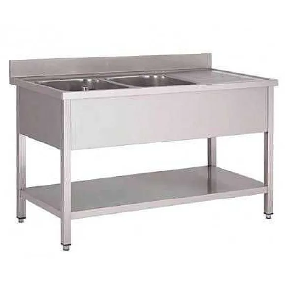 New RETIF Plonge 2 Bacs (Bacs Sur La Gauche) Avec Douchette 1600 Mm