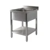 Outlet RETIF Plonge Inox Avec Dosseret Profondeur 700 Mm 1 Bac Et 1 Tag Re Sans Gouttoir