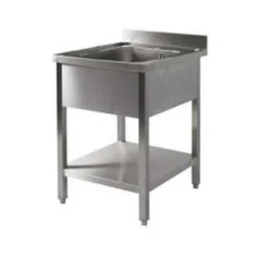 Outlet RETIF Plonge Inox Avec Dosseret Profondeur 700 Mm 1 Bac Et 1 Tag Re Sans Gouttoir