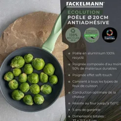 Outlet RETIF Po Le Frire Et Couvercle De Cuisson De 20Cm De Fackelmann Ecolution