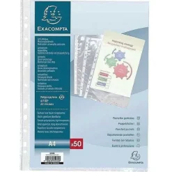 Fashion RETIF Pochette Perfor E Exacompta Transparente A4 Lisse 6/100E - Par 50