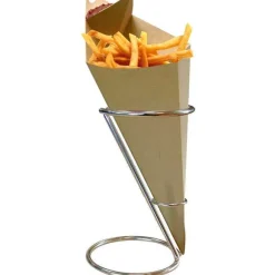 New RETIF Porte Cornet De Frites Inox 11,5X18Cm - Par 1