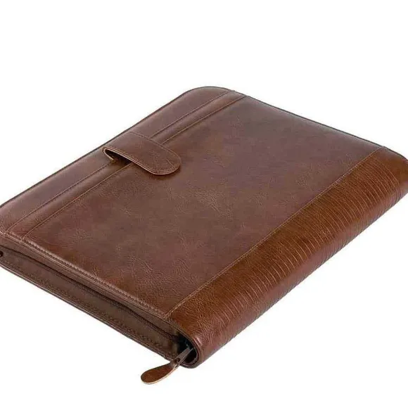 Shop RETIF Porte Document 4 Anneaux 'Viterbo' A4 Mati Re Synth Tique Marron