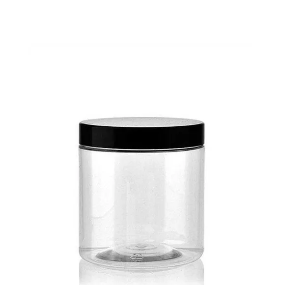 Shop RETIF Pot 250 Ml Transparent En Pet Avec Couvercle Noir Lot De 3